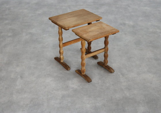 Image 1 of Set brutalista di 2 tavolini impilabili