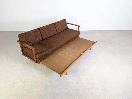 Image 1 of Vintage bank van Walter Wilhelm Knoll, uitschuifbaar, walnoothout