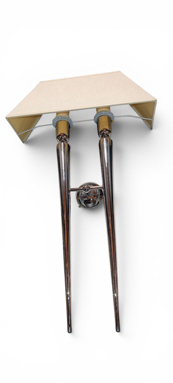 Image 1 of L. Bellini Vintage Design Wandlampen Set – Gemaakt in Italië, Chroom, Hotelstijl