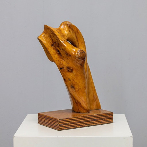 Abstract Organic Wood Sculpture by H. Hinfelaar, Netherlands, 1980s