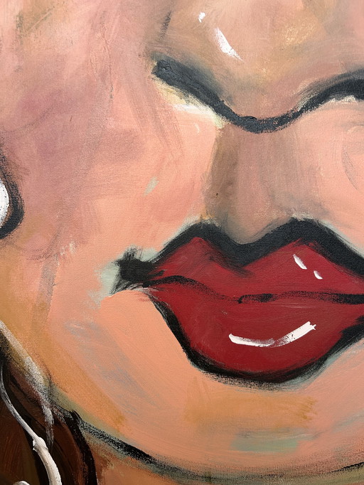 Schilderij acryl op katoen 100 x 70