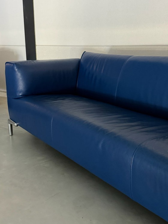 Bert Plantagie sofa and Chaise longue - blue leather, Metal, Modern (photo 7 of 15)