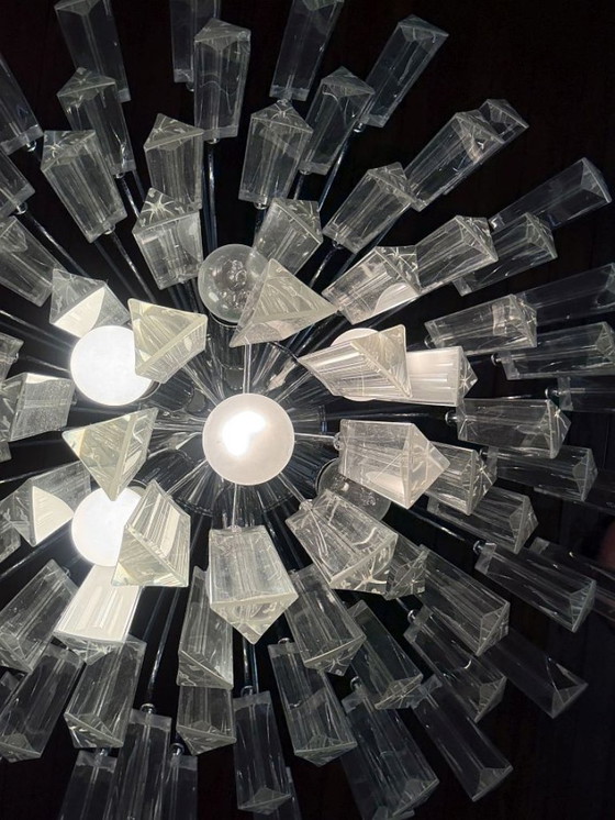 Lustre vintage avec 80 cristaux et pièces de rechange – Glass, Chrome (photo 3 of 6)