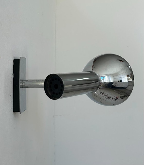 Image 1 of Vintage verstelbare wandlamp, verchroomd metaal, Frankrijk 1970