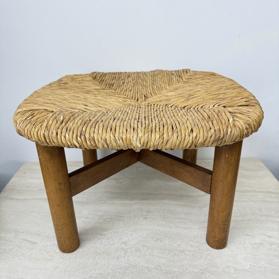 Image 1 of Italian Rush Stool by Lorenzo Forges Davanzati, 1960s