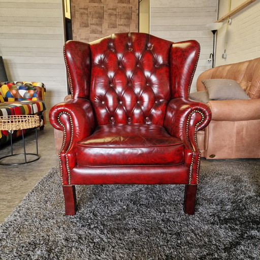 Chesterfield Lord Armchair Antique Red