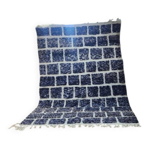 Autentico Tappeto Beniouarain 300x200 cm blu notte – Berbero Marocchino