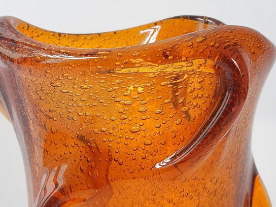 Image 1 of PRÄCHTIGE JAHRGANG 1960 MURANO ORANGE PATE DE VERRE VASE