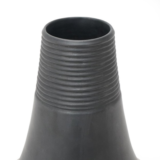 Image 1 of Vaso "Vulcani" in ceramica nera di Franco Bresciani per Gabbianelli, anni '70