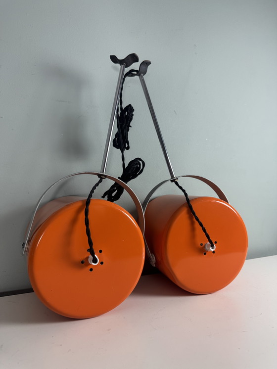 Image 1 of 2er-Set orangefarbene Raumfahrtlampe