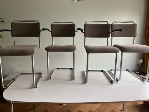 four Gispen dining chairs 102 and 101