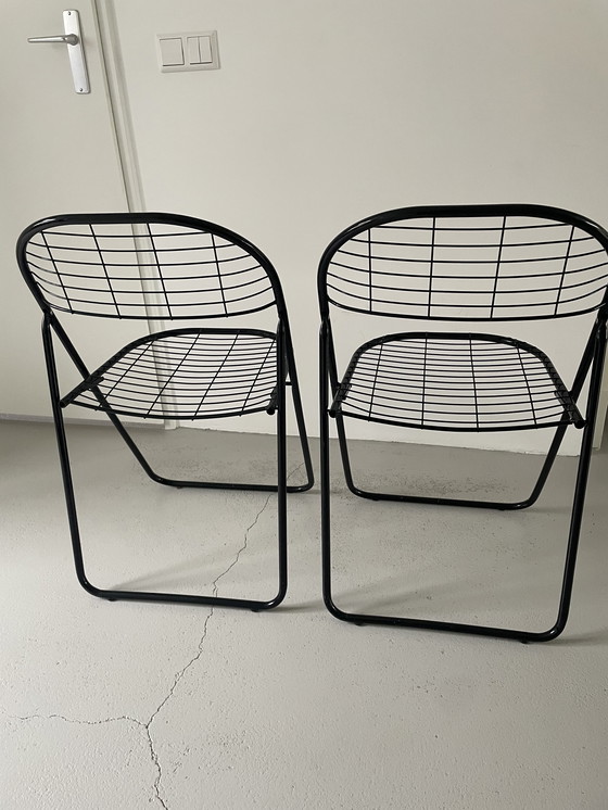 Image 1 of Chaises vintage en fil de fer – lot de 2 – conçues par Niels Gammelgaard