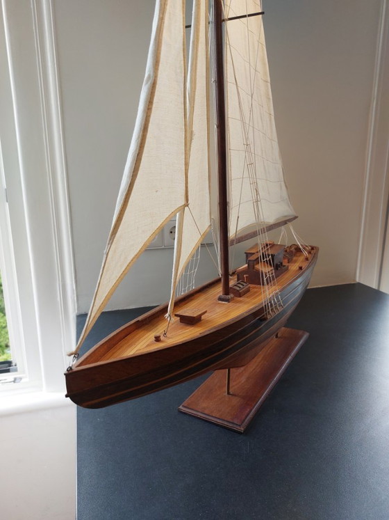 Image 1 of Vintage handgemaakt houten modelschip – Shackleton's Endurance (96 cm)