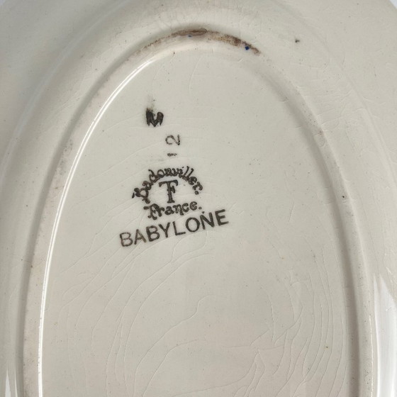 Image 1 of Antique oval platter "Babylon", Badonviller, 1900