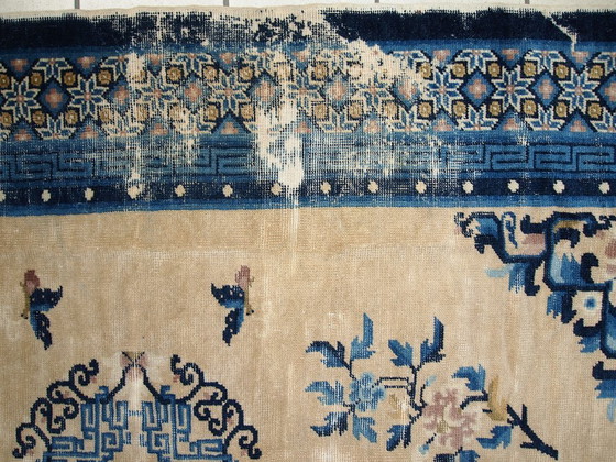 Image 1 of Tapis chinois ancien de Pékin, fait main, 128 cm x 195 cm (4,2 pi x 6,3 pi), 1880 - 1C275
