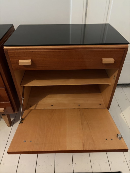 Frantisek Mezulanik / Vintage Nightstands – nachtkastjes, Glass, Wood (photo 2 of 5)