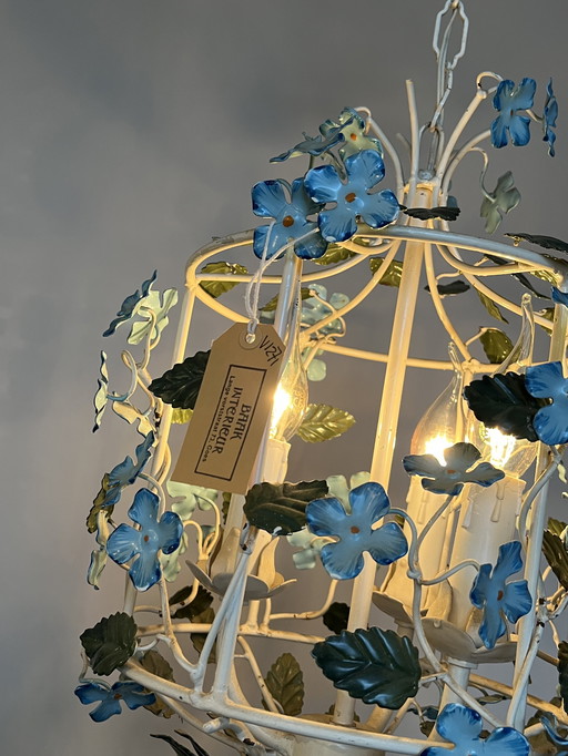 Vintage Italian Floral Pendant Lamp Chandelier Lantern