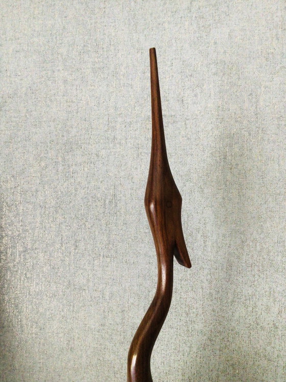 Image 1 of Pájaro de teca de mediados de siglo, altura 70 cm