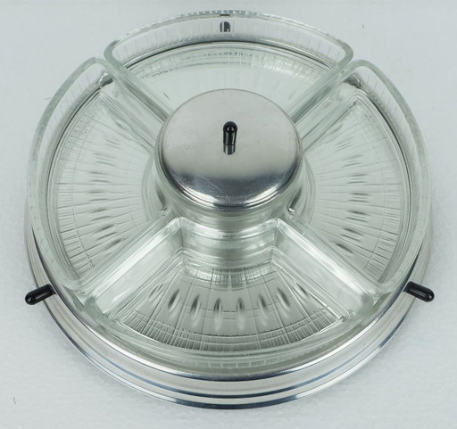 Art-déco-Drehteller, Servierplatte, 5-teiliges Set auf drehbarem Tablett