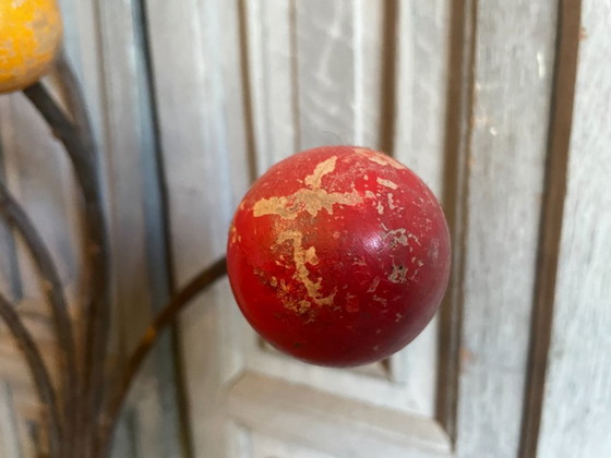 Image 1 of Wandkapstok met gekleurde houten bollen Frans