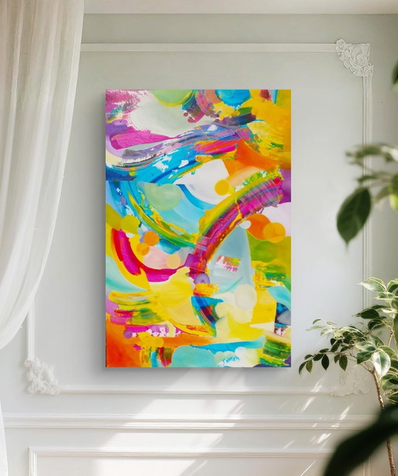 Image 1 of Acrylic painting #rainbowXL 100x150cm
