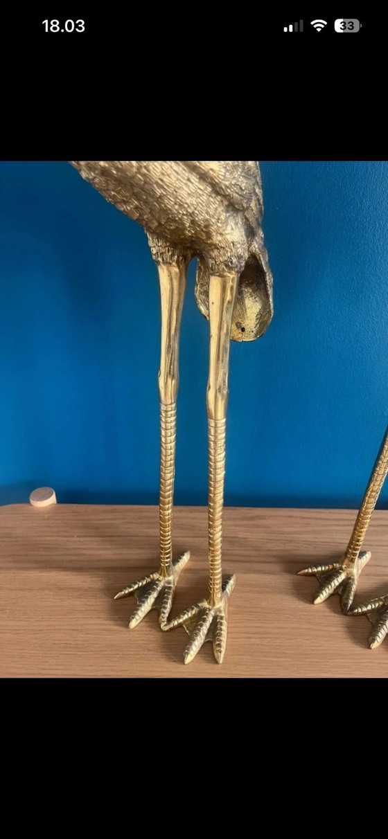 Image 1 of Grues/hérons vintage en laiton