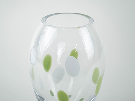Image 1 of Polka-dot glass vase, Danish design, 1970s, made in Denmark