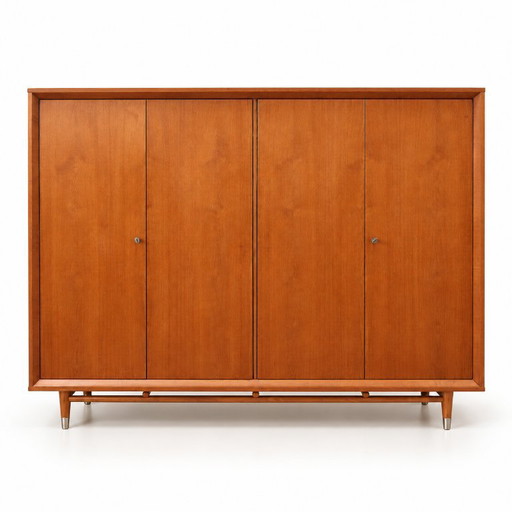 Vintage Mid-Century Kledingkast – Grote Teakhouten Garderobekast Jaren 50/60