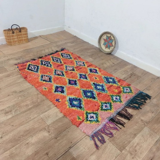 Image 1 of Berber-Boucherouite-Teppich – Handgefertigte recycelte Textilien (160 × 107 cm)