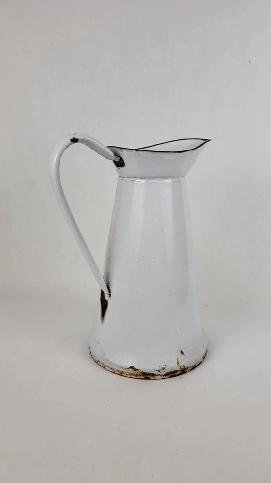 Enamelled sheet metal jug – Glass & Decanter, Vintage (photo 2 of 7)