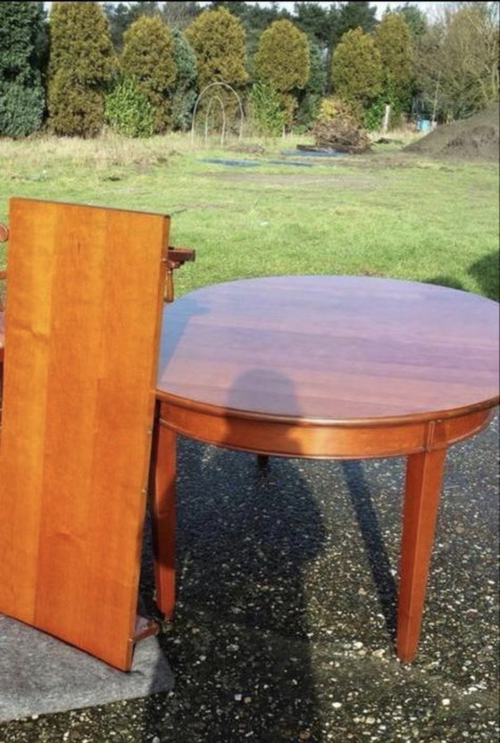 Image 1 of Kersenhout eetkamer tafel met tussenblad 
