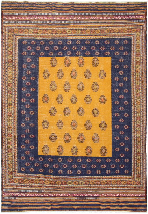 Tapis Afghan Kelim Deco Art tissé à la main Nouveau 280 x 194 cm