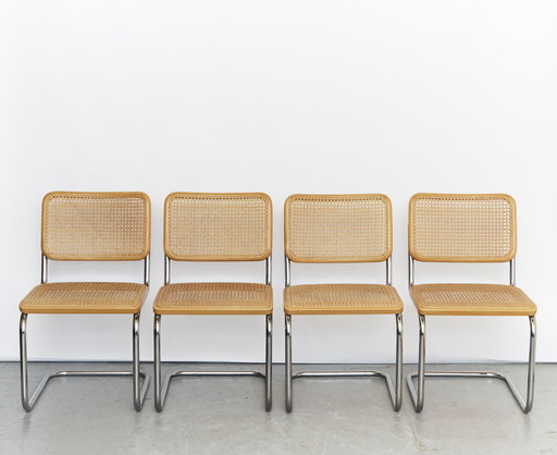 Marcel Breuer Freischwinger S32 für Thonet | Set van vier