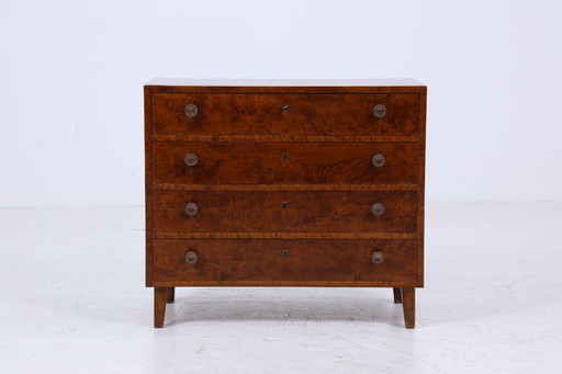 Dark vintage drawer chest | Mid - Century drawer cabinet | Retro 60s wood storage #04-13