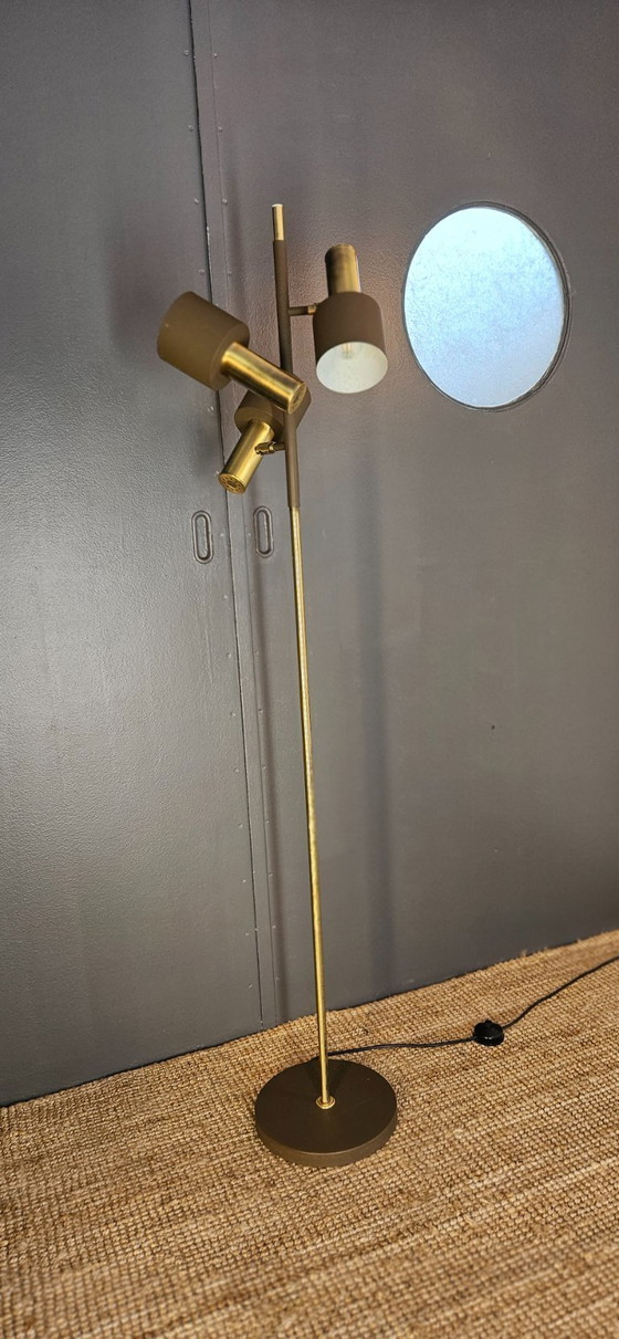 Image 1 of Vintage Solken Leuchten floor lamp - Brass - 1970s