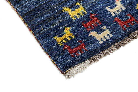 Image 1 of Original Perserteppich Gabbeh Ghashghai Orientteppich 124 cm x 90 cm Alt Natur