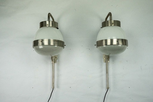 Pair of Delta wall lamps by Sergio Mazza for Artemide. Italy 1960s