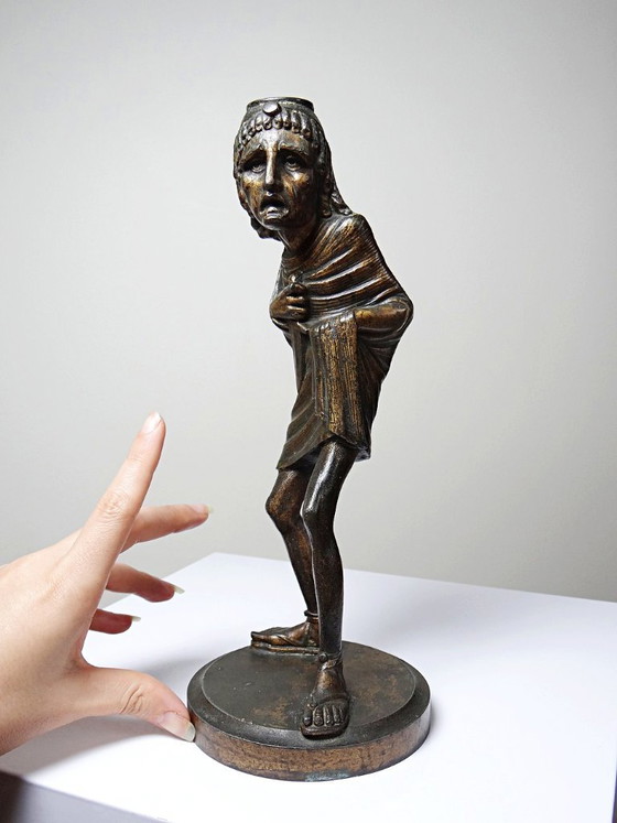 Image 1 of Candelero caricaturizado de fundición patinada, Frédérick Lemaître, antiguo siglo XIX-XX
