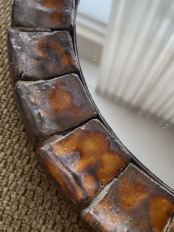 Image 1 of Jaren 70 spiegel in ceramica vintage 