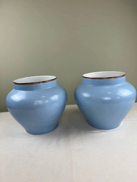 Pair of antique plant pots – Porcelain (photo 11 of 16)
