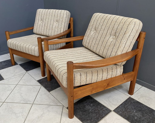 Deense Relax Stoelen 1960 van Tarm Stole Denemarken - Set van Twee
