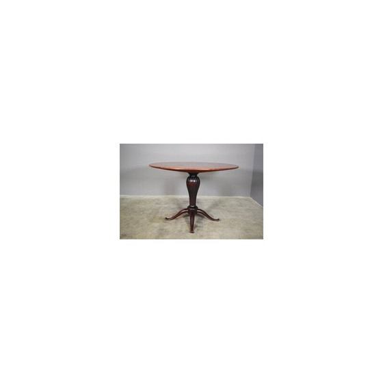 Image 1 of Vintage mahogany round coffee table by Paolo Buffa, 1950s