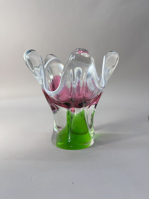 Vintage Czech Art Glass Vase – Attributed to Josef Hospodka – Chribska – Sommerso – 1960s