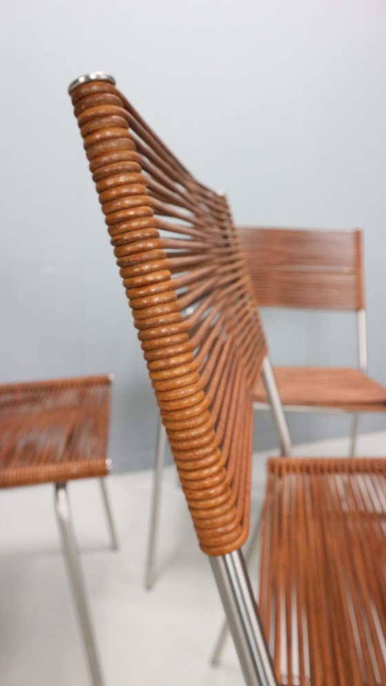 Image 1 of Satz von 6 Esszimmerstühlen "Miss B" von Tito Agnoli für Bonacina, Italien