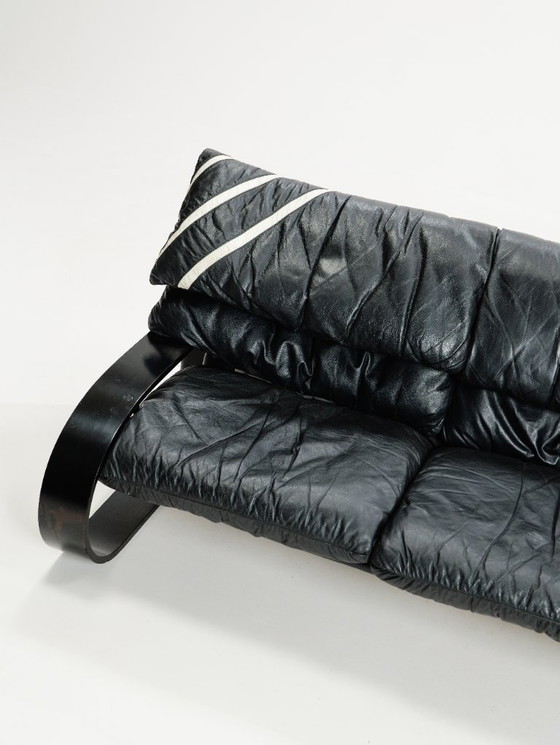 Image 1 of Divano a tre posti in pelle italiana di Coralba, anni '80