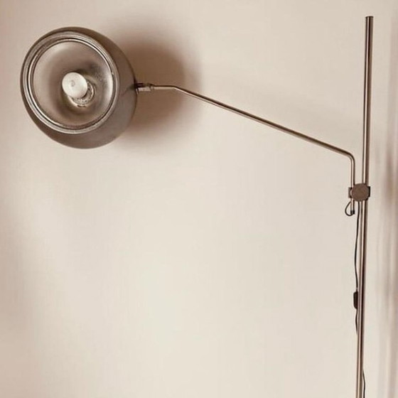 Image 1 of 1x Vintage Floor Lamp, Chromed and Metal Structure, Italy 1960s