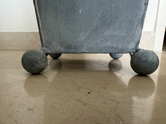 2 Vasi per piante in metallo H=78,5 cm, Blu (foto 3 di 6)