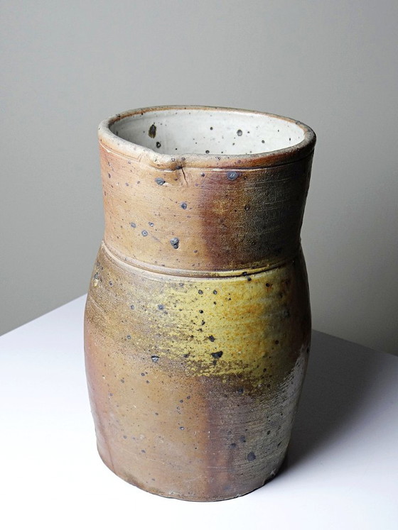 Grote antieke gepyritiseerde Puisaye aardewerken kan, eind 19e eeuw – Ancien, Decoratieve objecten, Ceramic (photo 7 of 14)