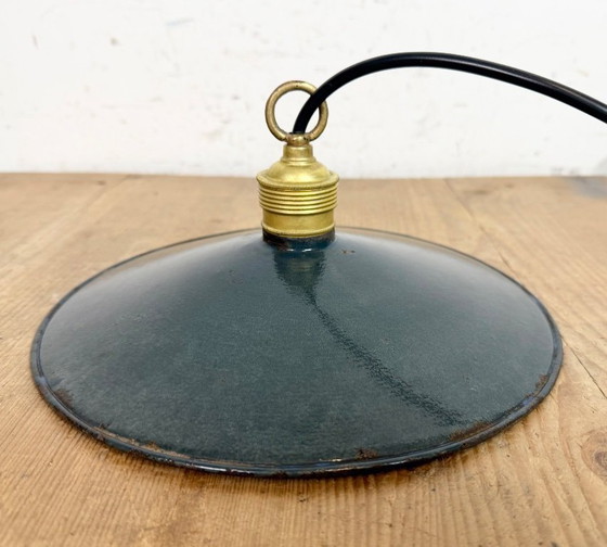 Image 1 of Industrial Dark Blue Enamel Light, 1930s