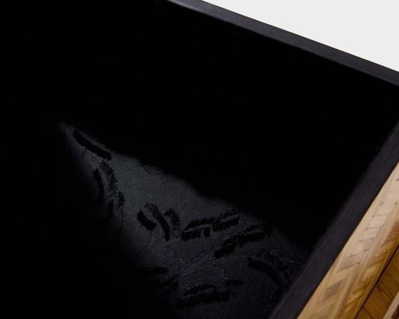 Image 1 of Galerie Maison & Jardin bamboe inlegwerk messing koffer 1970